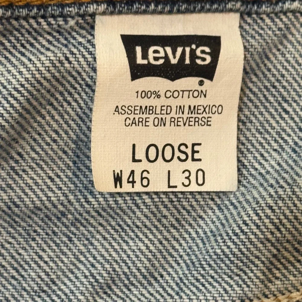 Levi Strauss Signature 545 Loose Fit Blue Jeans Mens 46x30 Medium Wash Denim